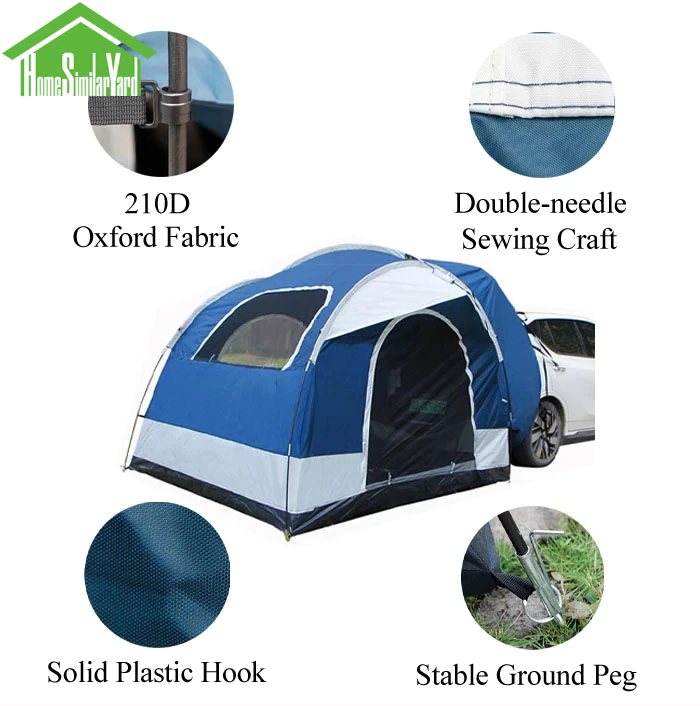 Cheap Goat Tents Outdoor Camping 210D Oxford Tents Car Trail Rear Trunk Tent Hiking 4Person Sunshade Waterproof Tent Road Trip for Vehicle Awning   